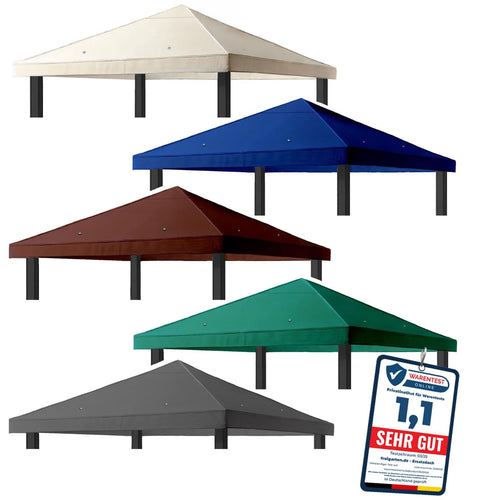 Ersatzdach Pavillon 3x3 m Panama PVC 370g/m² wasserdicht Anthrazit