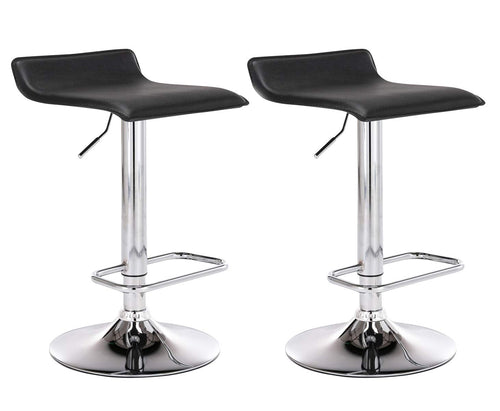 Barhocker 2er Set Kunstleder höhenverstellbar drehbar mit Fussstütze