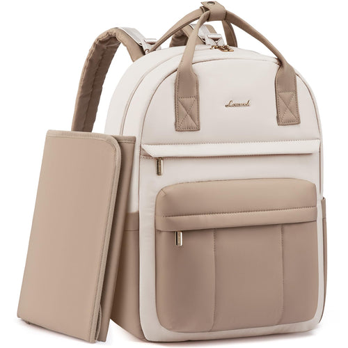 Wickelrucksack Baumwolle mit Wickelauflage & Kinderwagengurte 30x42cm