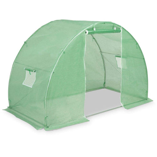 Gewächshaus Stahl 300x150x200 cm 4,5 m² mit Tür und 2 Seitenfenstern