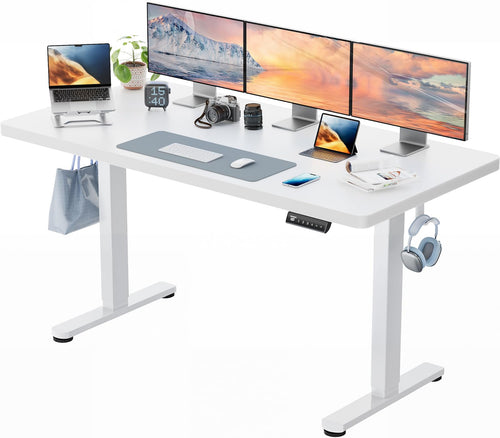 Höhenverstellbarer Schreibtisch 160x80cm Einteilige Tischplatte Sitz-Steh