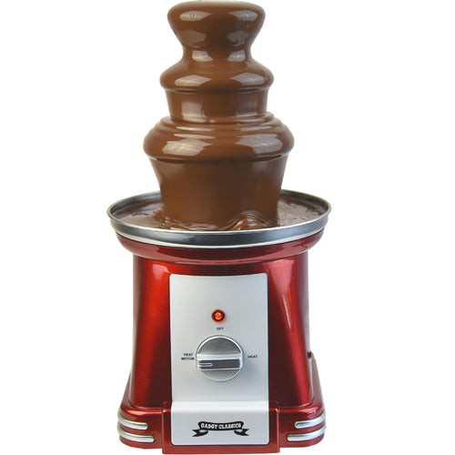 Schokobrunnen 3-stufig Edelstahl 750g Retro-Design 90 Watt