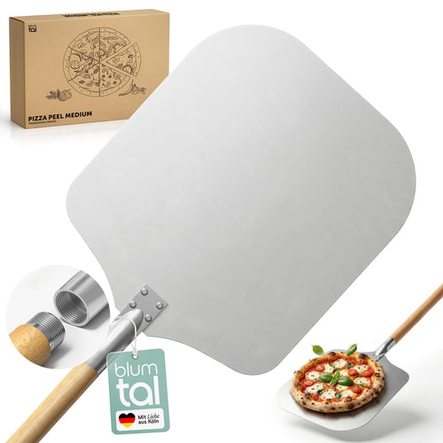Pizzaschieber Aluminium 30,5x30,5 cm mit abnehmbarem Holzgriff