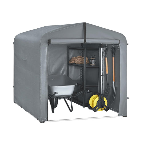 Fahrradgarage Wetterfest Aluminium 159x165x219 cm fuer 2-4 Fahrraeder