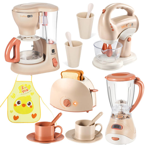 Kinderküche Zubehör-Set Kaffeemaschine Mixer Toaster ab 3 Jahre