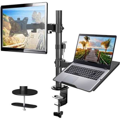Monitor-Halterung mit Laptop-Arm 13–32 Zoll VESA 75/100 bis 10 kg