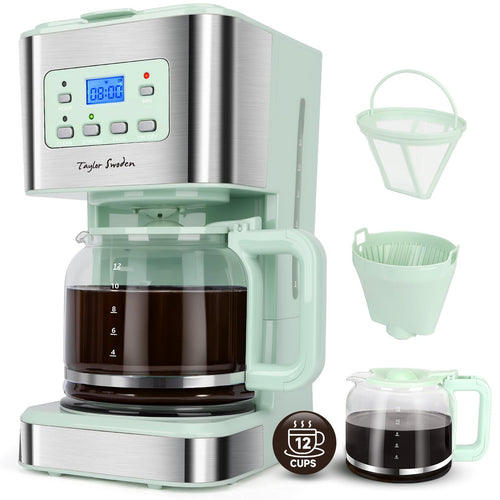 Filterkaffeemaschine 1,5L 12 Tassen mit Timer und Heizplatte