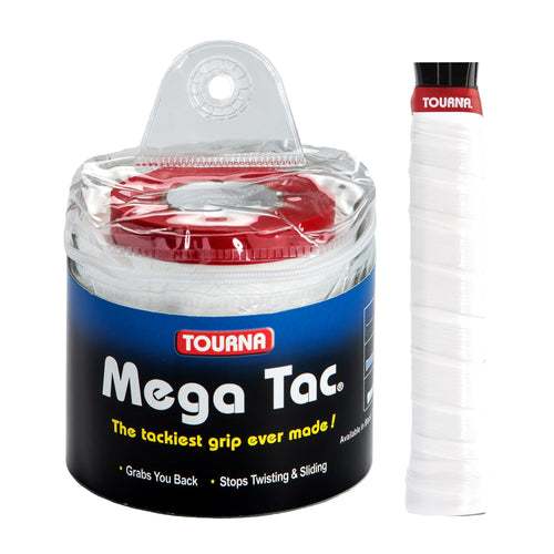 Overgrip Tennis extra klebrig 30er-Pack weiss Mega Tac