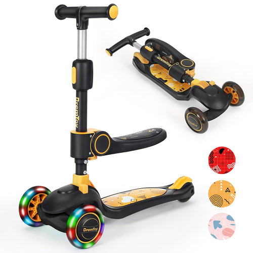Kinderroller mit Sitz faltbar 2-in-1 sitzend stehend fuer Kinder 1-8 Jahre
