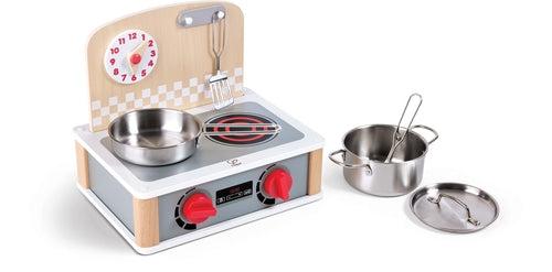 Kinderküche 2-in-1 Küchen- und Grill-Set mit Kochgeschirr ab 3 Jahren