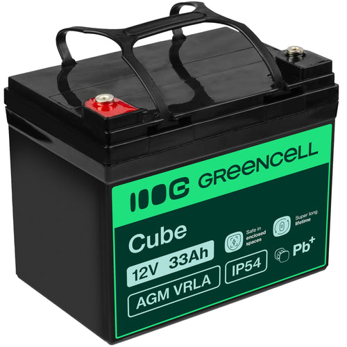 AGM Blei-Akku 12V 33Ah wartungsfrei für Solar, Boot & Rasentraktor