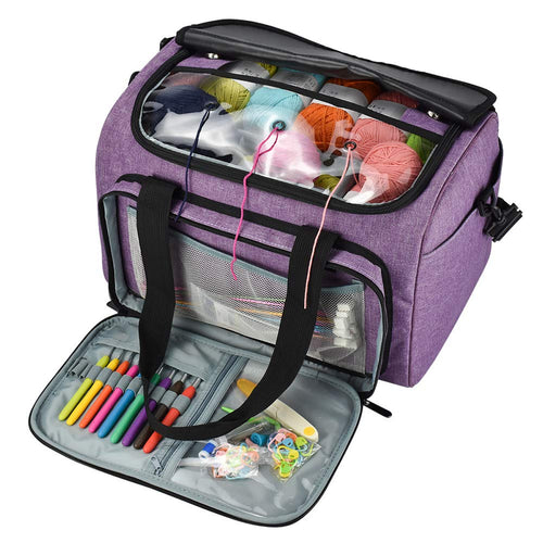 Garntasche Oxford 38x28x25 cm mit Schultergurt für Stricken Häkeln