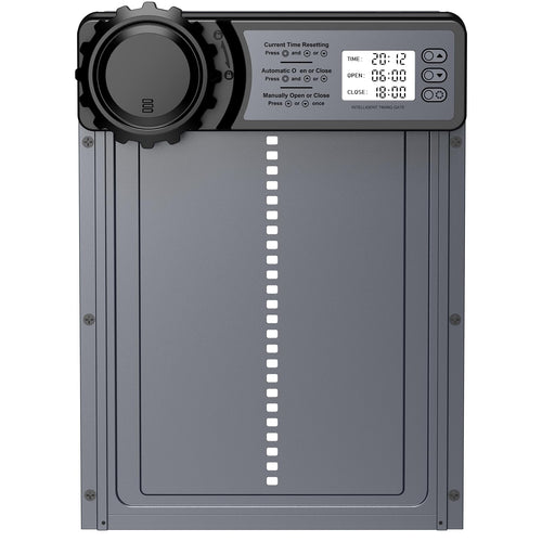 Automatische Hühnerklappe Aluminium mit Timer und Einklemmschutz