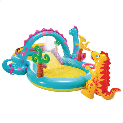 Planschbecken mit Rutsche Dino-Thema 302x229x112 cm ab 2 Jahren