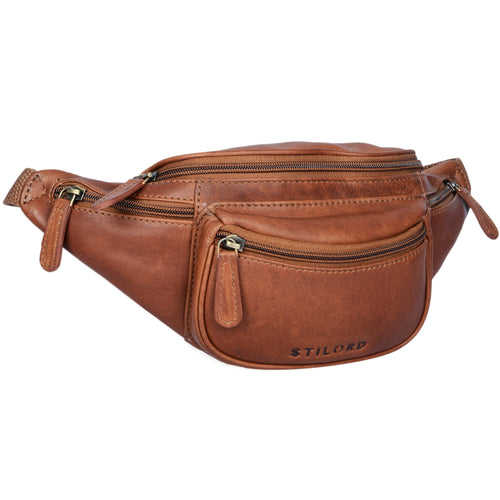 Gürteltasche Echtleder Vintage Unisex 5 Fächer für Tablet bis 7 Zoll