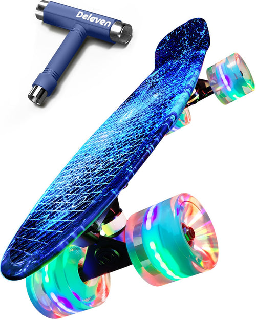 Skateboard mit LED-Rollen ABEC-7 Lager 56 cm für Anfänger
