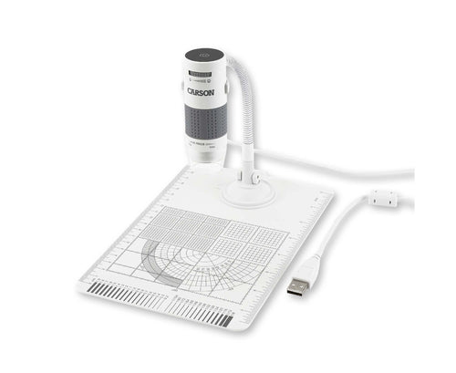 USB Digitalmikroskop mit LED 75x/300x Schwanenhals und Messplatte