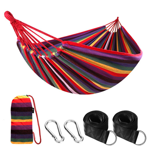Hängematte Baumwolle Regenbogen mit Nylon-Gurten für Outdoor