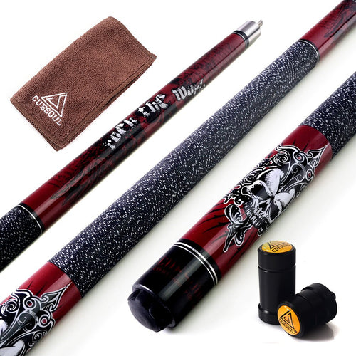 Billard Queue 57 Zoll 21 Oz Ahorn mit Leinengriff und Zubehörset
