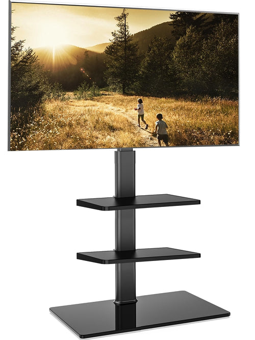 TV Ständer höhenverstellbar mit Glasboden für 32–60 Zoll Fernseher