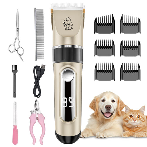 Tierhaarschneidemaschine leise 49dB für Hund und Katze mit LCD