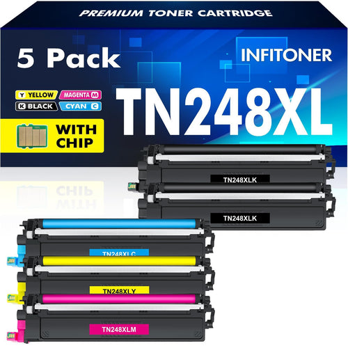 Toner TN-248XL 5er-Set kompatibel für Brother Farblaserdrucker