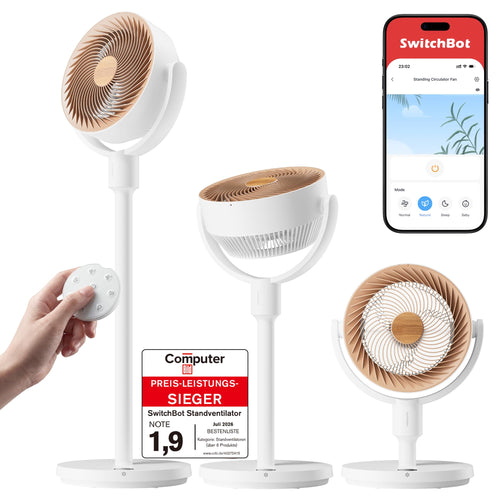 Standventilator mit Luftzirkulation bürstenlos DC 47-100 cm RGB Matter