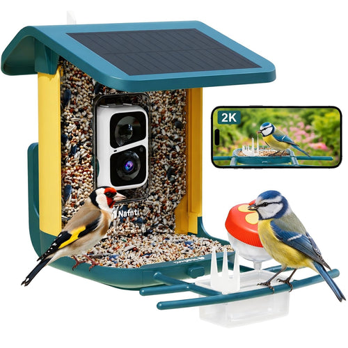 Vogelhaus mit Kamera 2K 160° Weitwinkel Solar IP65 Nachtsicht