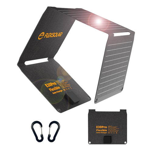 Solarpanel faltbar 30W QC3.0 USB-A USB-C IP67 für Camping