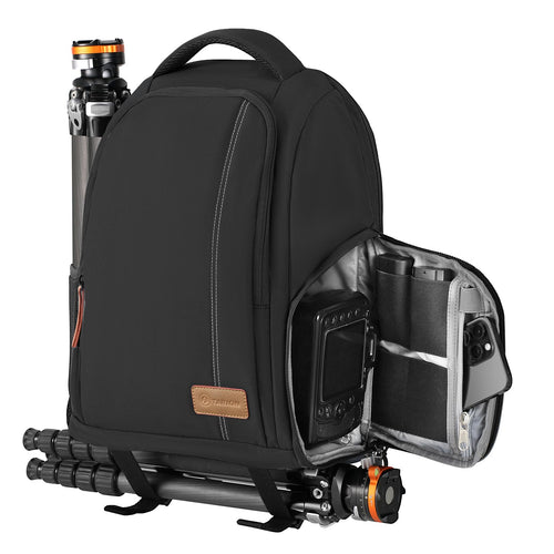 Kamerarucksack leicht mit 15-Zoll-Laptopfach 30x15x43cm Schwarz