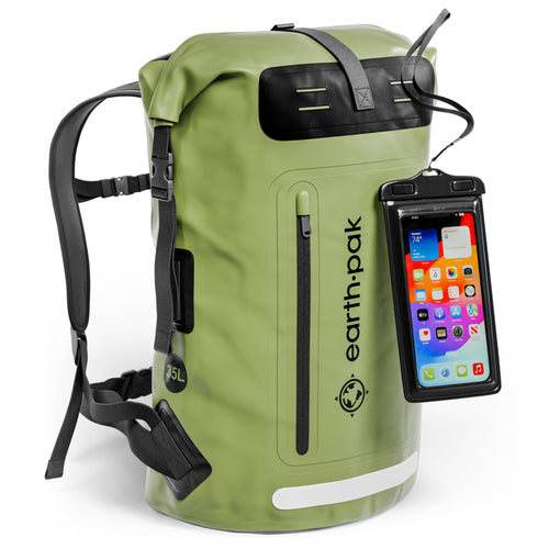 Wasserdichter Rolltop Rucksack 35L PVC 500D für Kajak und Angeln