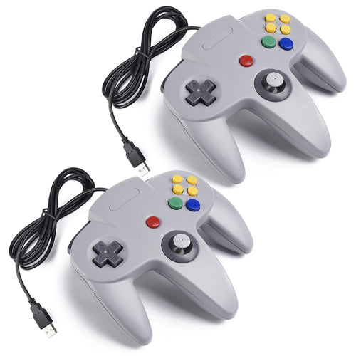 Retro N64 USB Controller 2er-Set Plug & Play für PC und Mac