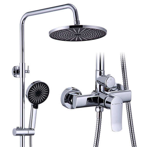 Duschsystem mit Regendusche 26 cm Edelstahl höhenverstellbar mit Handbrause