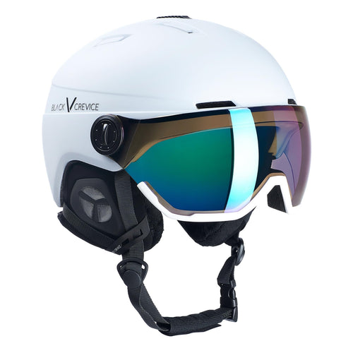 Skihelm mit Visier In-Mould weiss/silber Gr. M/L 58-61 cm