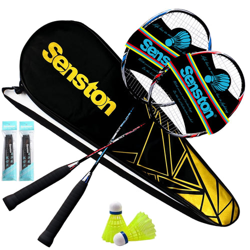 Badminton-Set Carbon-Aluminium 2 Schläger mit Tasche für Freizeit