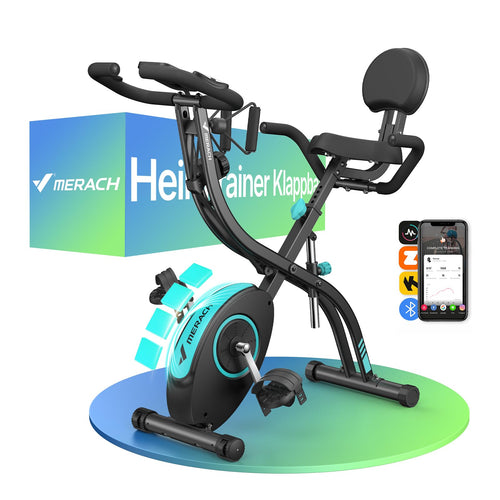 Heimtrainer klappbar 4-in-1 mit LCD-Monitor 16-stufiger Magnetwiderstand