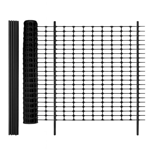 Mobilzaun HDPE 25m × 100cm Schwarz für Hund Garten Geflügel