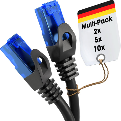 LAN-Kabel Cat6 RJ45 Gigabit 5x30m Netzwerkkabel Set Schwarz