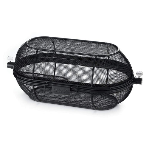 Drehspieß-Grillkorb Stahl schwarz für Rotisserie 36,5x21x20 cm
