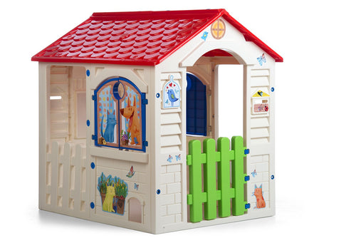 Kinderspielhaus Kunststoff mit Grill und Briefkasten für Kinder ab 2