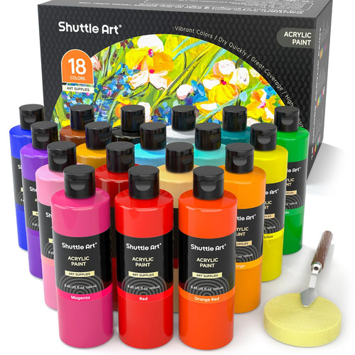 Acrylfarben Set 18 x 250 ml für Malen und Basteln