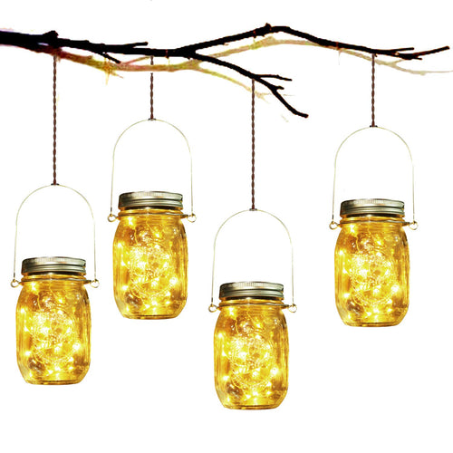 Solar Einmachglas Laternen 4er-Set 30 LED warmweiss IP65 Garten