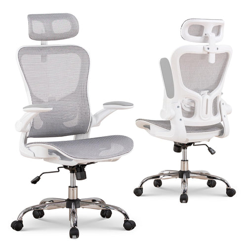 Bürostuhl Ergonomisch Mesh mit Kopfstütze und Lendenstütze, 150 kg