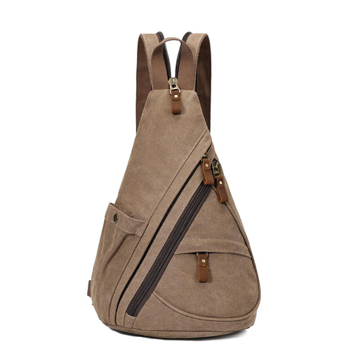 Canvas Sling Bag Unisex wasserabweisend mit Anti-Diebstahl-Tasche