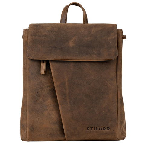 Lederrucksack Damen Klein Vintage Echtleder 25x9x30 cm iPad-fähig