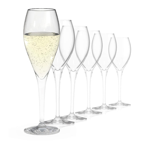 Champagnerflöten 6er-Set Glas 220 ml spülmaschinenfest