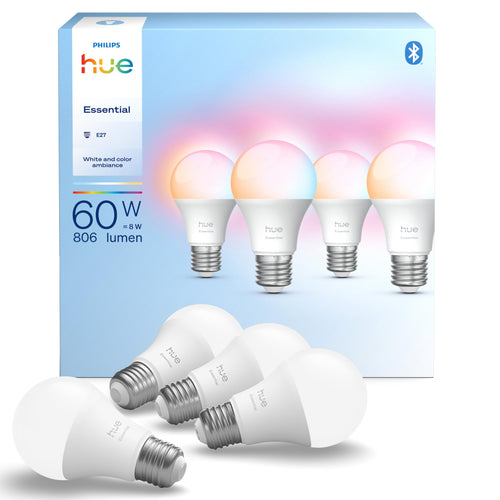 Smart LED Lampe E27 A60 Weisslicht & Farbe dimmbar 4er Pack