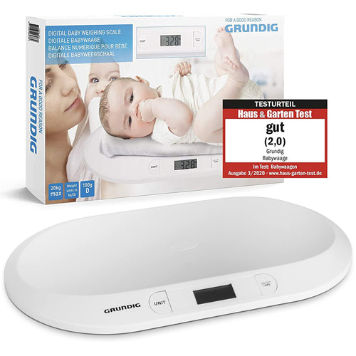Babywaage digital bis 20 kg mit Tara-Funktion, LCD-Display, ±5g