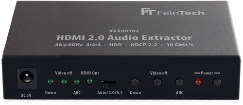 HDMI 2.0 Audio Extractor mit ARC 4K HDR Toslink Cinch Schwarz