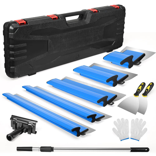 Flächenspachtel Set 5 Klingen 15–80 cm mit Verlängerungsgriff Trockenbau